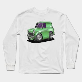 Cartoon drawings of Morris Mini van 1000 Green Long Sleeve T-Shirt